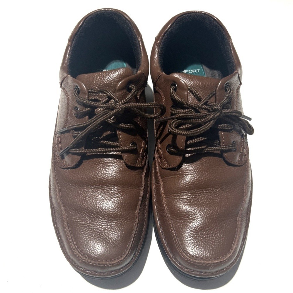 Nunn Bush Brown Leather‎ Comfort Gel Lace Up Casual Dress Shoes Mens Size 12